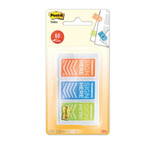 set 60 segnapagina post-it index 682-sh-obleu medium 'firma qui'