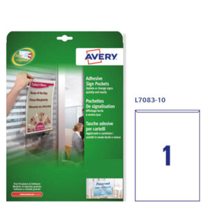 conf. 10 tasche adesive a4-21x29,7cm l7083 avery