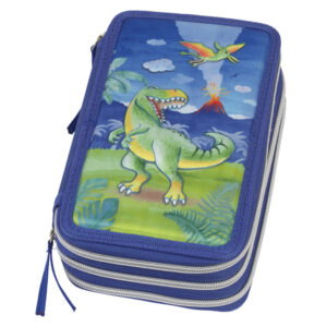 astuccio 3 zip dinosaur edition faber castell