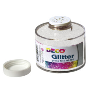 barattolo glitter grana fine ml150 bianco/iride art 130/100 deco