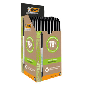 scatola 50 penne a sfera scatto ecolutions nero 1.0mm bic