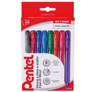 astuccio 8 colori penna sfera a scatto feel it wow bx440 1.0mm pentel