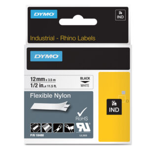 nastro nylon flessibile 24mm x 3.5mt nero su bianco 1734524 rhino