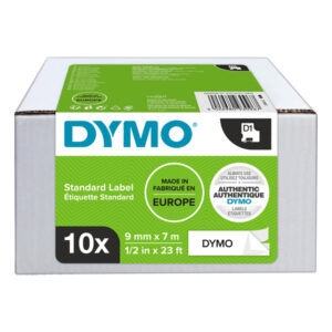 value pack 10 nastri dymo tipo d1 (9mmx7mt nero/bianco s0720680