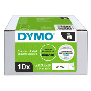 value pack 10 nastri dymo tipo d1 (12mmx7mt nero/bianco s0720530