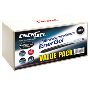 valuepack 20+4 roller energel slim bl437 nero 0.7mm pentel