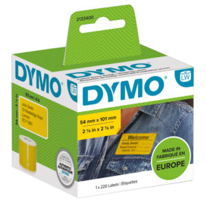 rotolo 220 etichette spedizione/badge 54x101mm gialle per dymo labelwriter