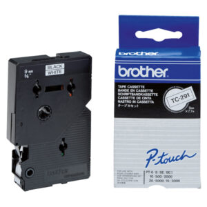 nastro brother tc-291 9mmx7,7 nero/bianco