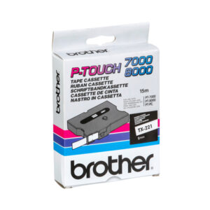 nastro brother tx-221 9mm bianco/nero