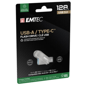 emtec memoria dual usb3.2 to type-c d280 128gb