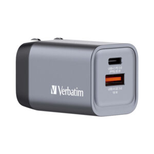 adattatore da viaggio gnc-35- 1x usb-c pd 35w, 1x usb-a qc 3.0-35w-verbatim