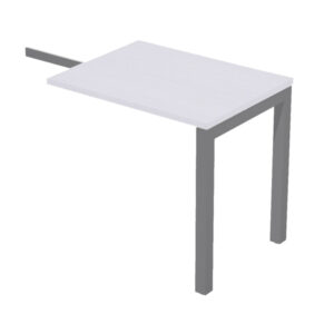 allungo reversibile dx/sx 80x60cm bianco gamba antracite per scr. agora'