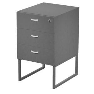 cassettiera 3 cass. antracite con supporto metal antracite - essence