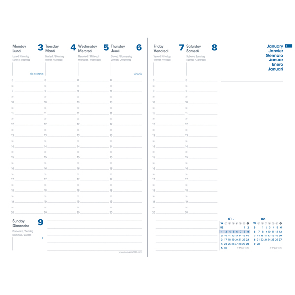 agenda settimanale ministro 16x24cm equology rosso 2026 quo vadis