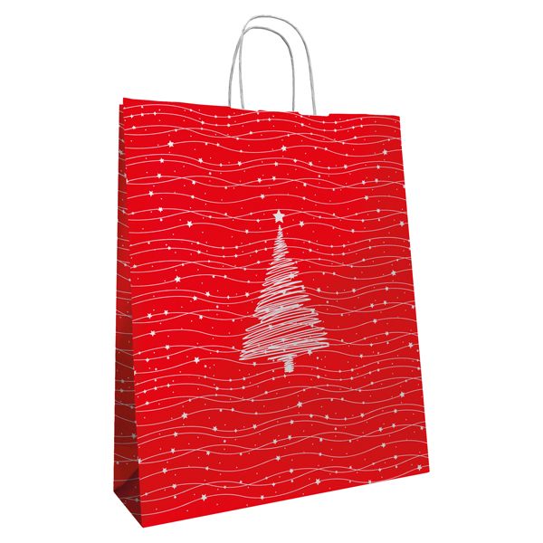blister 25 shopper in carta kraft 36x12x41cm albero natale mainetti bags