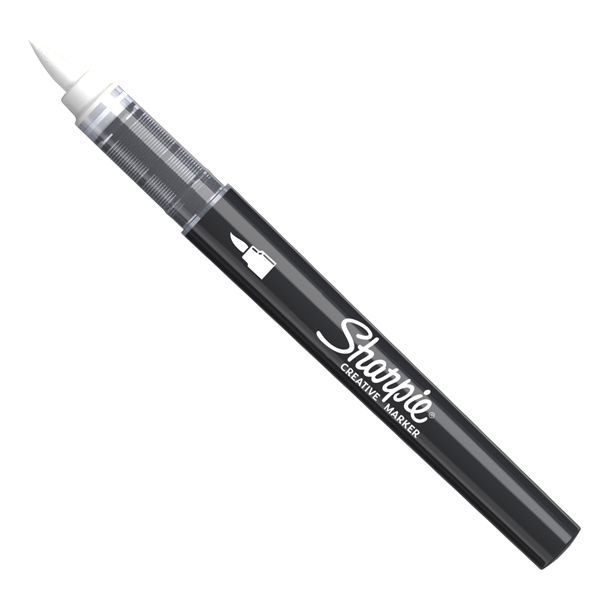 marcatore acrilico creative marker punta pennello bianco sharpie