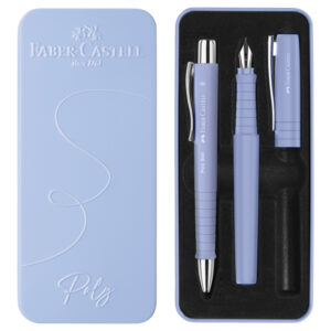 set stilo b poly pen + sfera 0,7mm poly ball fusto pale iris faber castell