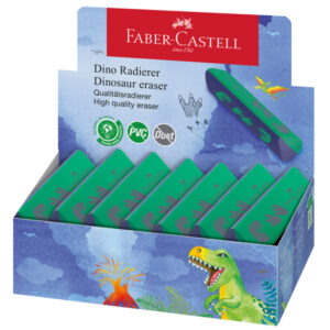 expo 15 gomma triangolare dinosauro colori assortiti faber castell