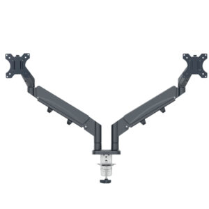 braccio salvaspazio per monitor doppio grigio scuro leitz