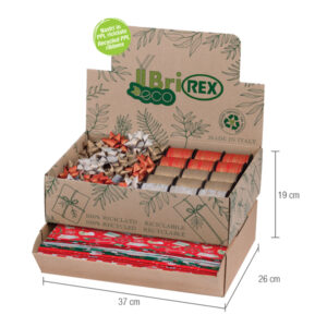 espositore ecocarta 100fg + 50 stelle + 30 rocchetti fantasie natale rex sadoch