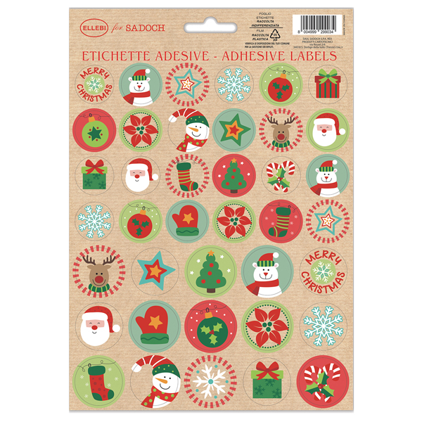 stickers adesivi fustellati motivi natale fantasie assortite sadoch