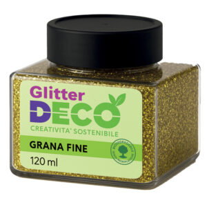 glitter bio grana fine flacone 120ml oro deco