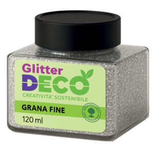 glitter bio grana fine flacone 120ml argento deco
