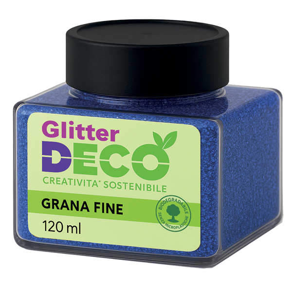 glitter bio grana fine flacone 120ml blu deco