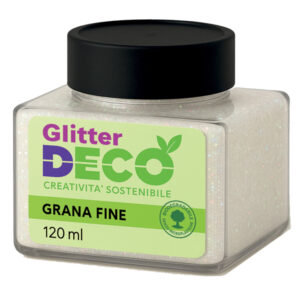 glitter bio grana fine flacone 120ml iridescente deco