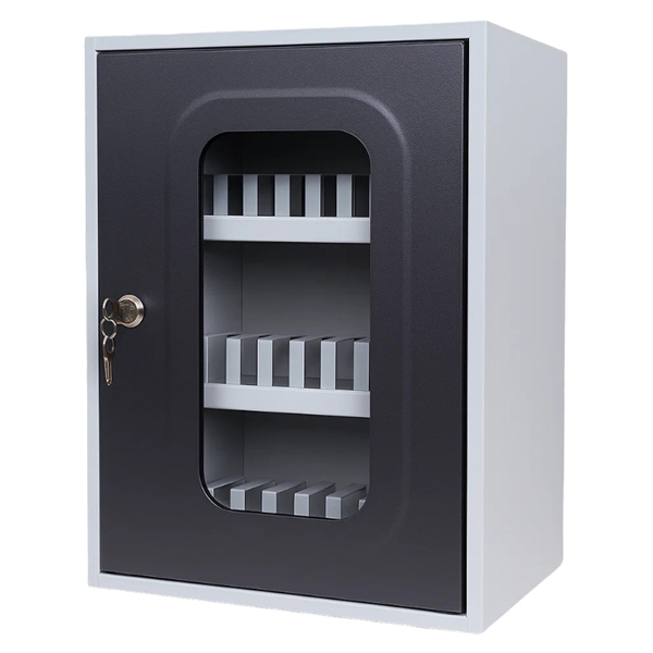 casetta portacellulari 30 posti c/anta trasparente e doppia chiave metalplus