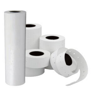 10 rotoli da 1000 etichette 21x12 bianche perm. art.165 x lebez 200