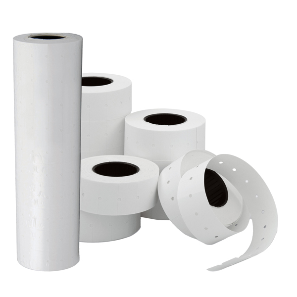 10 rotoli da 1000 etichette 21x12 bianche perm. art.165 x lebez 200