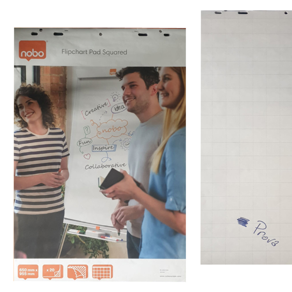 blocco per lavagna 20fg 67x97cm quadrettati 5x5cm nobo