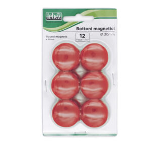 blister 12 magneti mr-30 rosso diam.30mm