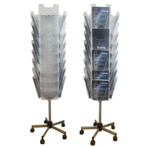 portariviste girevole da terra con 24 vaschette a4