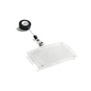 10 portabadge in acrilico per 2 pass 54x87mm c/chiocciola durable