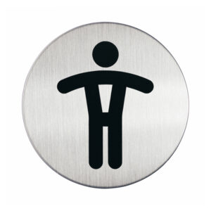 pittogramma d 8,3cm 'toilette uomo' in acciaio