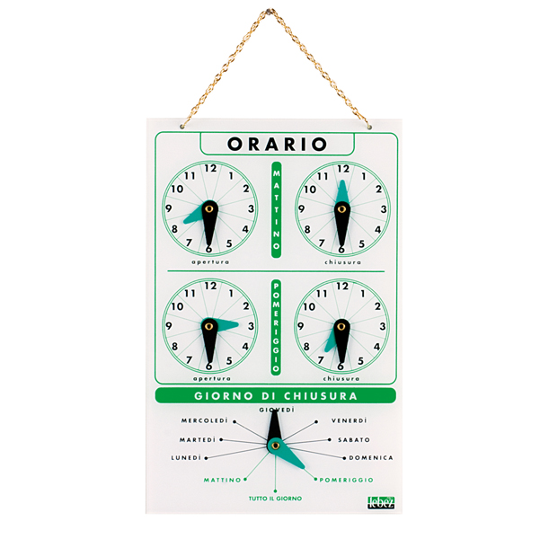 cartello orario in acrilico art.4506