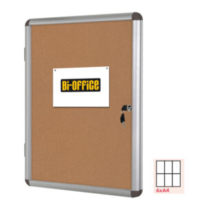 bacheca per interni fondo sughero 6xa4 orizzontale bi-office