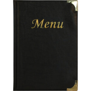 porta menu' a5-23,7x17,2cm nero in pvc basic con 4+2 buste fisse