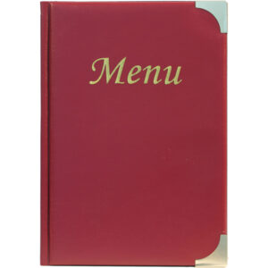 porta menu' a5-23,7x17cm bordeaux in pvc basic con 4+2 buste fisse