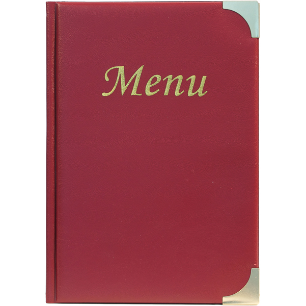 porta menu' a5-23,7x17cm bordeaux in pvc basic con 4+2 buste fisse