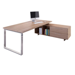 scrivania manager 180x90cm c/mobile servizio rev. ciliegio ar. - prestige metal