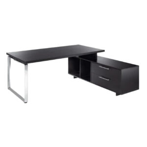 scrivania manager 210x90cm c/mobile servizio rev. nero ven. - prestige metal