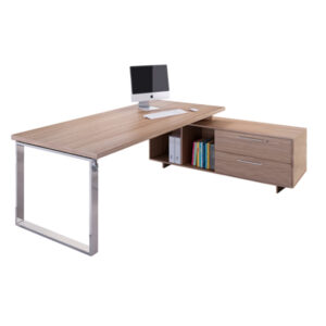 scrivania manager 210x90cm c/mobile servizio rev. ciliegio ar.- prestige metal