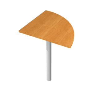 angolare 90 noce chiaro + gamba supporto grigio cromato x scrivanie easy