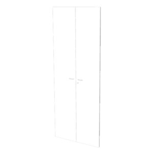 coppia ante in melamin. x libreria alta l76cm bianco