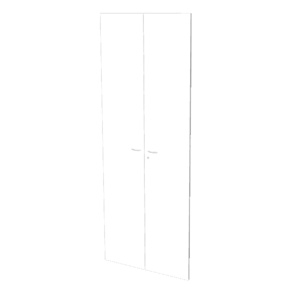 coppia ante in melamin. x libreria alta l76cm bianco