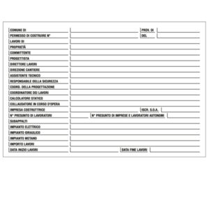 cartello polionda 67x100cm 'cantiere specifiche dei lavori'