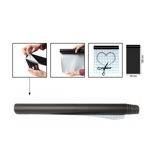 lavagna adesiva in rotolo 100x45cm nero securit